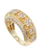 1.8 Carat Diamonds Flower Setting Band Ring for Men in 10K Yellow Gold