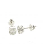 ROUND DIAMOND SCREW BACK EARRINGS 10K WHITE GOLD .17CTW
