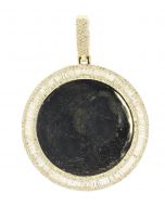 10K Yellow Gold Round Picture Pendant 2.2ctw Diamond