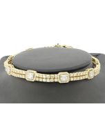 10K Yellow Gold Two Row Tennis Bracelet 7.3ctw Diamond 