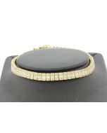 10K Yellow Gold Baguette Bracelet 6.5ctw Diamond 