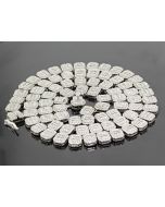 10K White Gold Baguette Chain 20" 12Ctw Diamond