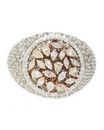10K Yellow Gold Round Ring w/ Rose Gold 5ctw Diamond 