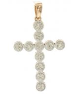 10K Rose Gold Cross Pendant 0.85ctw Diamond