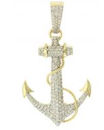 10K Gold Anchor Pendant 2.94Ctw Diamond 