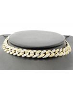 10K Two Tone Cuban Chain with 13ctw Diamond 22"