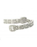 10K White Gold Spiral Baguette Ring with 1ctw Diamond 