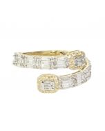 10K Yellow Gold Beautiful Spiral Baguette Ring 