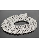 10K White Gold Cuban Chain 20" 17.01ctw Diamond