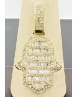 10K Yellow Gold Hamsa Hand 1.20ctw Diamond 