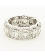 14K White Gold Baguette ring 2.7ctw Diamond 