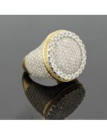 10K Yellow Gold Round Ring with Diamonds 