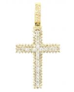10K Yellow Gold Diamond Cross Pendant 