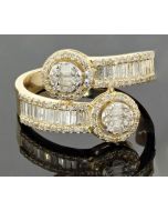 10K Gold Spiral Style Ring with Baguettes 1ctw Diamond 
