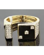 10K Yellow Gold Beautiful Dice Style Fashion Ring with 1ctw Diamond 