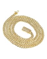 4MM Miami Cuban 2.0 CTW Diamond Necklace 10K Yellow Gold 22"