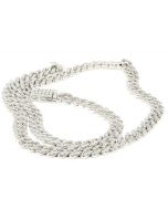 Diamond Miami Cuban Link Chain 2.45ctw 8mm Necklace 22 Inch Long 925