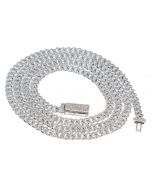 4.1MM Miami Cuban 2.01CTW Diamond Necklace 10K White Gold 22" 17.7 Grams