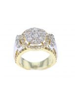 10K Yellow Gold Baguette and Round Diamond Engagement Ring 1.99 CTW