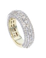 10K Yellow Gold 3.0Ct.tw Diamonds Wedding Band for Ladies 3 Rows 