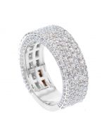 10K White Gold 2.9Ct.tw Diamonds Wedding Band for Ladies 5 Rows Diamonds