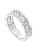 10K White Gold 1.9Ct.tw Diamonds Wedding Band for Ladies