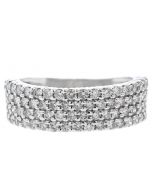 1.93 Cttw Round Diamond Men's Band in 10K White Gold, 4 Rows of Round Diamonds