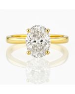 14KT IGI certified 2.27 Ct VS1 Oval cut Lab diamond 0.08 ctw Hidden Halo