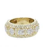14K Gold Mens Wedding Band 10mm Wide 2.50ctw Diamonds Fancy Diamond Wedding Ring Comfort Fit