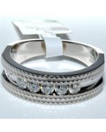 Mens Wedding Band Ring Diamond 0.53ct Solid White Gold Designer Comfort Fit 7mm