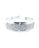 Mens Wedding Band Ring 0.25ct Diamonds Sterling Silver 8mm Wide