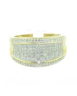 10K Yellow Gold Wedding Band Ring 1/2ctw Mens or Womens Extra Wide 11mm Wide