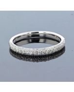 14k White Gold Wedding Band Anniversary Ring 0.33ct Diamond Band Style Domed