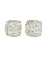 10K Yellow Gold Square shape VS Diamond Earrings 