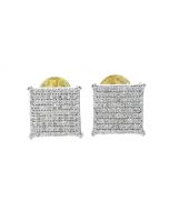 10K Gold Square Shaped 0.77Ctw Diamond Earrings 