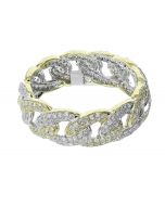 10K Two Tone Gold Mens 1.3Ctw Diamond Ring 