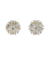 10K Gold Floral Style Diamond Earrings