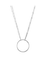Necklace With Circle Dangle Sterling Silver  18.00 Inch Neck W/Circle Dangle