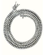 10k White Gold 7.0 carats Lab-Grown VVS Round Diamonds Tennis Chain / Necklace 16-22 inches long 2.2mm w/ Box & Appraisal Certificate