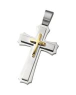 Tri Level Cross Pendant W/Chai N\A  83.00 X 53.00 Mm