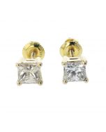 14K Yellow Gold Diamond Earring With 1.00 Ctw  Diamonds 