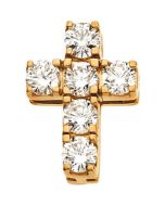 Diamond Cross Pendant 14K Yellow Gold 15.50X11.50 Mm