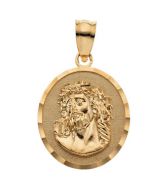 Face Of Jesus (Ecce Homo) Pendant 14K Yellow Gold 16.75 X 15.50 Mm Face Of Jesus Pendant