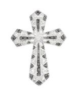 Black & White Diamond Cross Pendant 14K White Gold 1/3 Ct Tw Black & White Dia Cross Pend