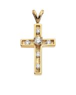 Cross Pendant W/Diamond 14K Yellow Gold 21.00X14.00 Mm