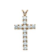 Cross Pendant W/Diamond 14K Yellow Gold 24.00X15.00 Mm