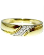 Real Diamond Mens Wedding Band Ring 10K Gold 0.05ct 5.5mm wide New Two tone