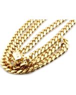 10K SOLID YELLOW GOLD 4MM WIDTH MIAMI CUBAN LINK CHAIN 20- 26" Length REAL GOLD