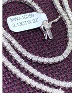 10K White Gold Diamond Necklace Tennis Chain 2.15Ctw 22" Long 