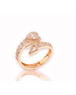 14k Gold 4/5 carat Natural Diamonds Initial with Heart Love Rings A-Z in Yellow, White, and Rose Gold-Z Rose Gold 